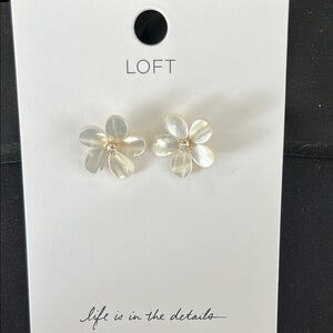 LOFT White Flower Earrings